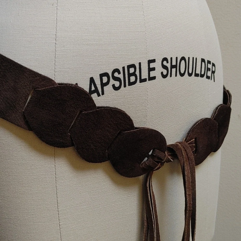 Final $ Brown Suede Belt with Tassels